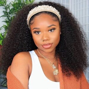Headband Wig Human Hair Kinky Curly, new